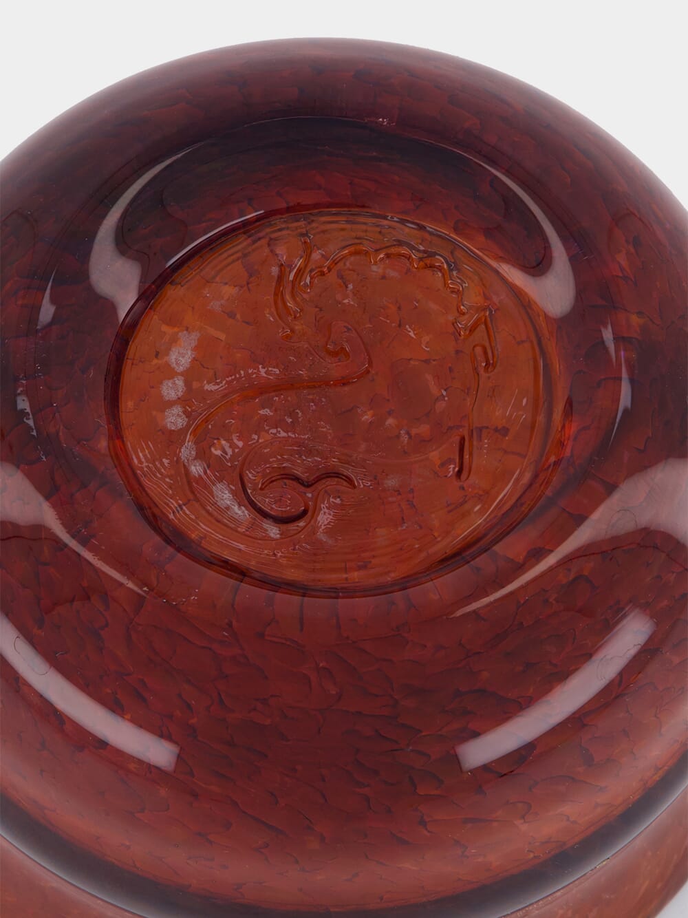 Handblown Avis Amber Glass Bowl