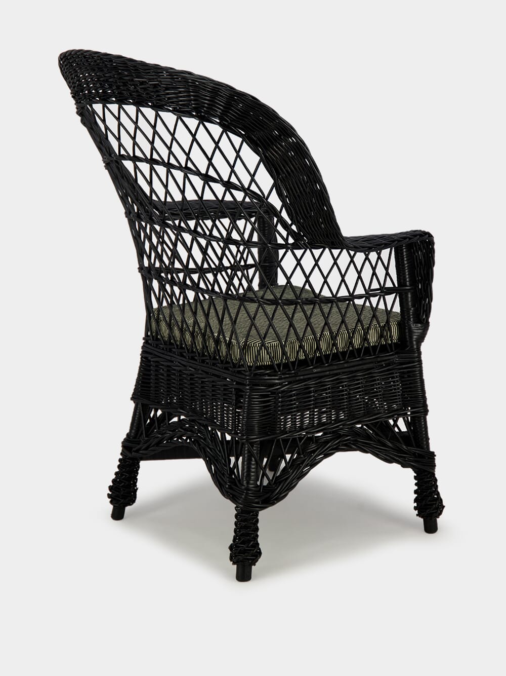 Handmade Furnas Black Wicker Armchair
