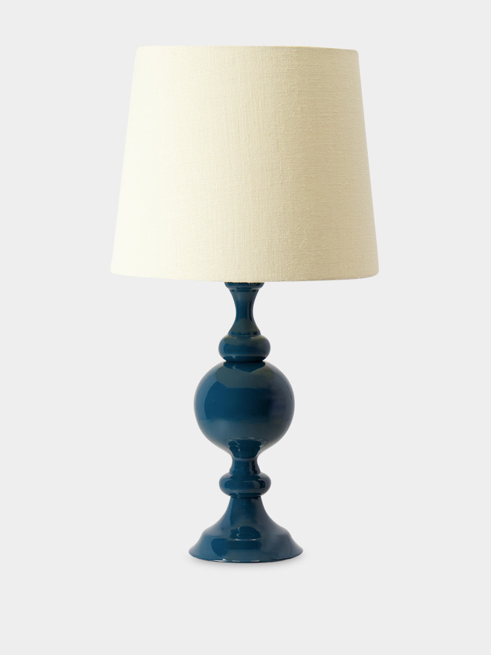 Sado Petrol Blue Wood Lamp Base