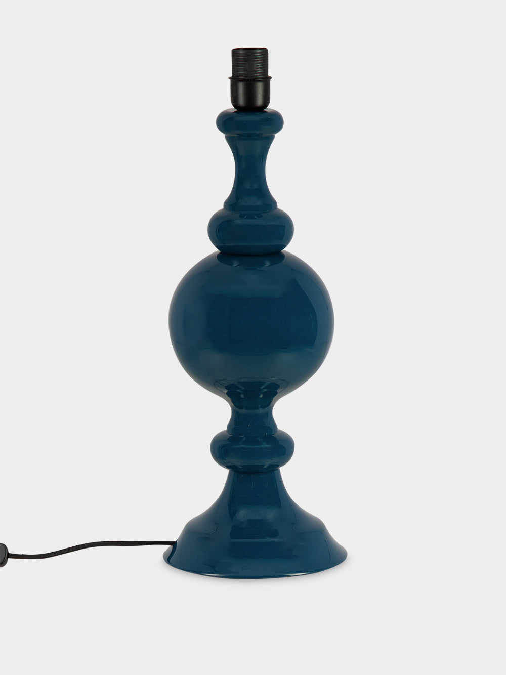 Sado Petrol Blue Wood Lamp Base