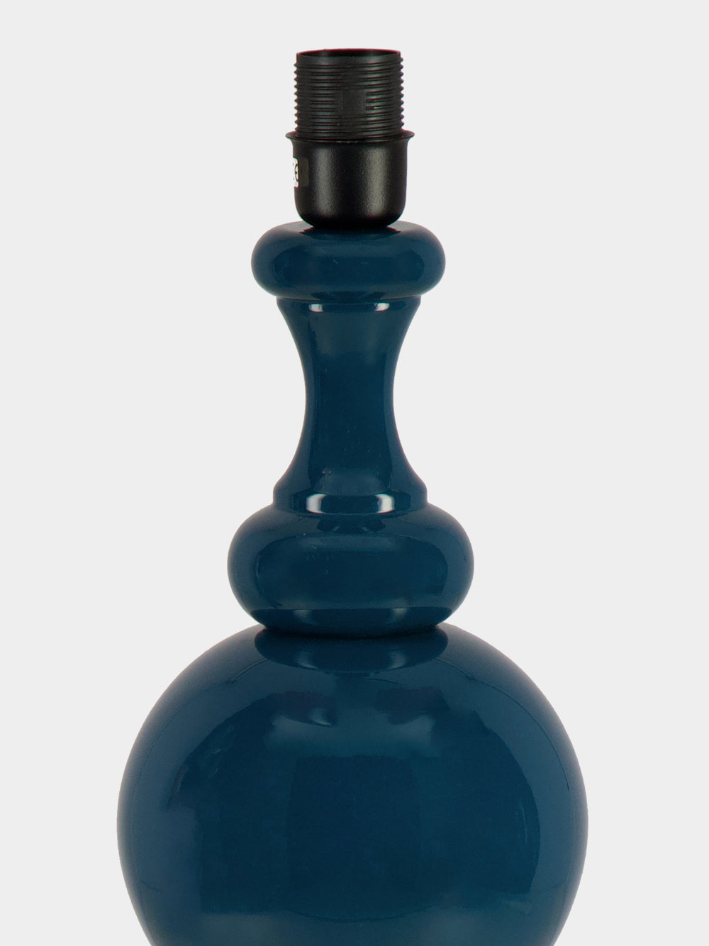 Sado Petrol Blue Wood Lamp Base