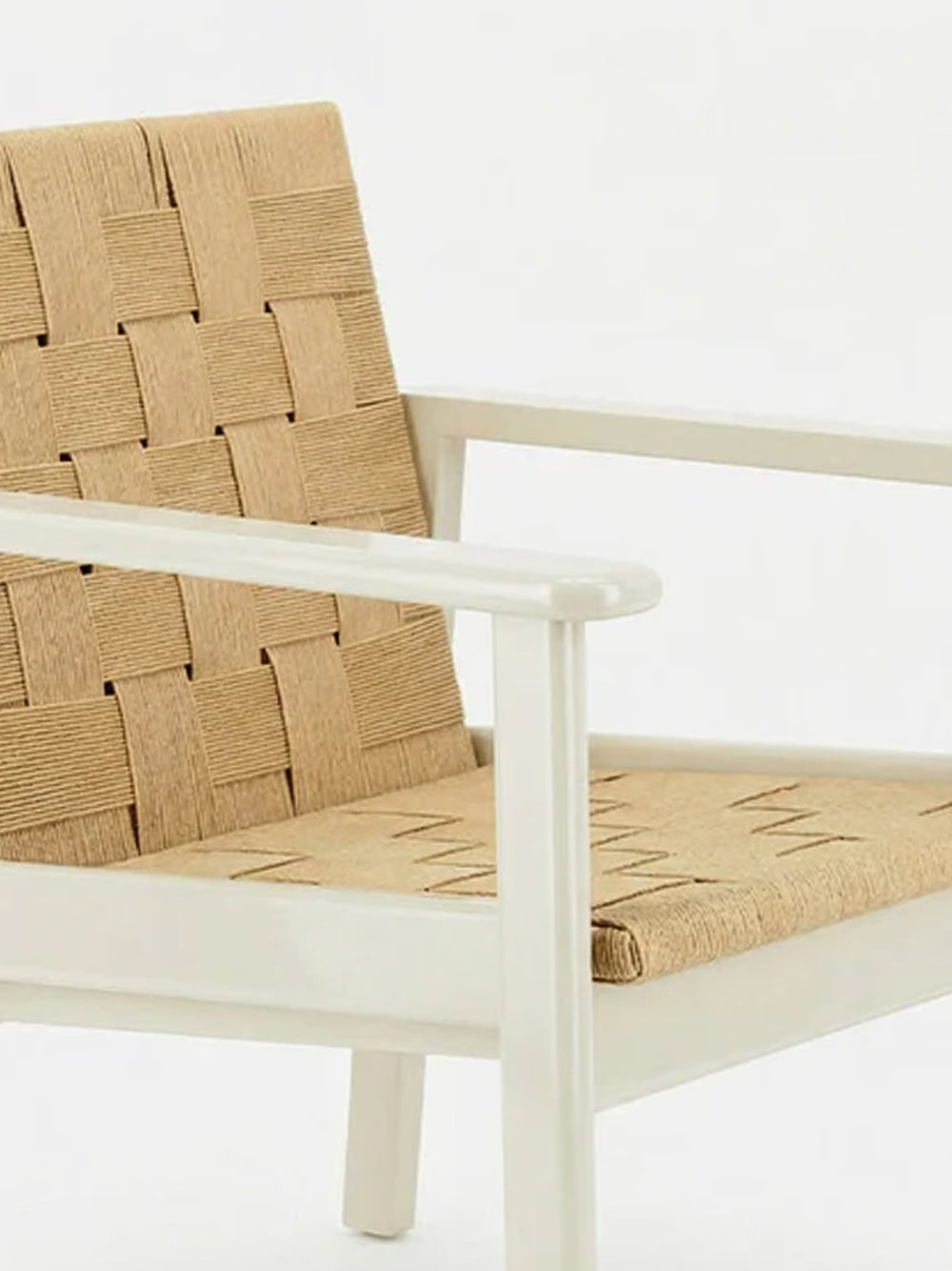 Medeiros Ivory Wood and Natural Cord Armchair