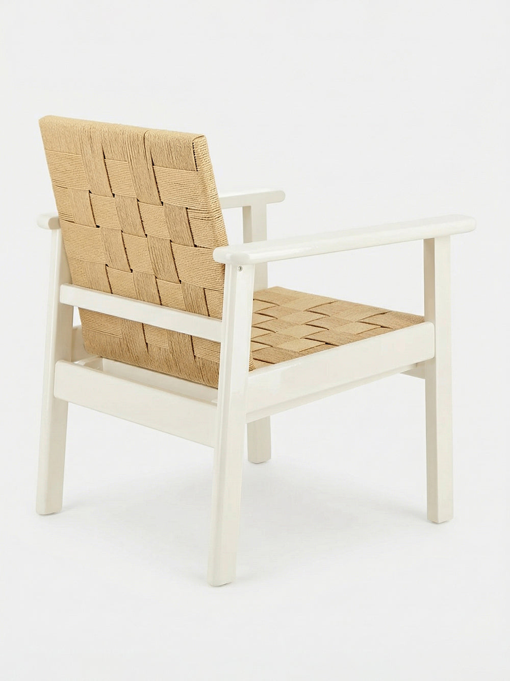 Medeiros Ivory Wood and Natural Cord Armchair
