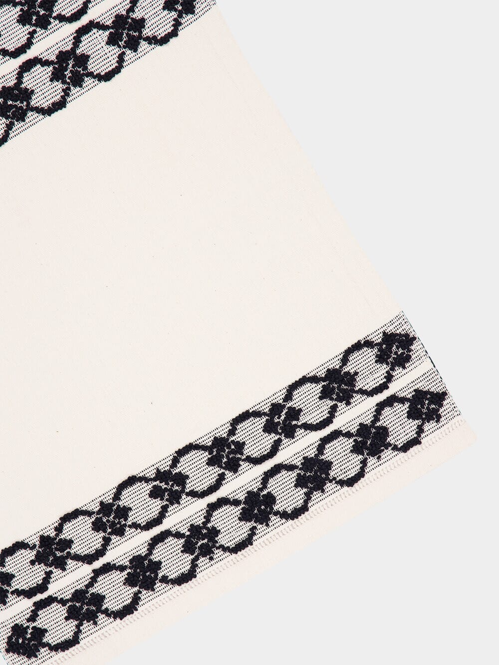Handmade Isabel Ivory and Black Cotton Linen Placemat