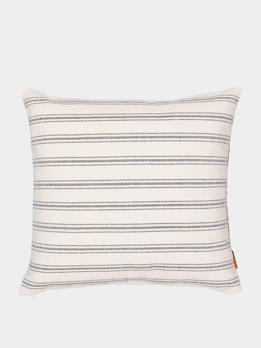 Handmade Inês Black Cotton and Linen Cushion