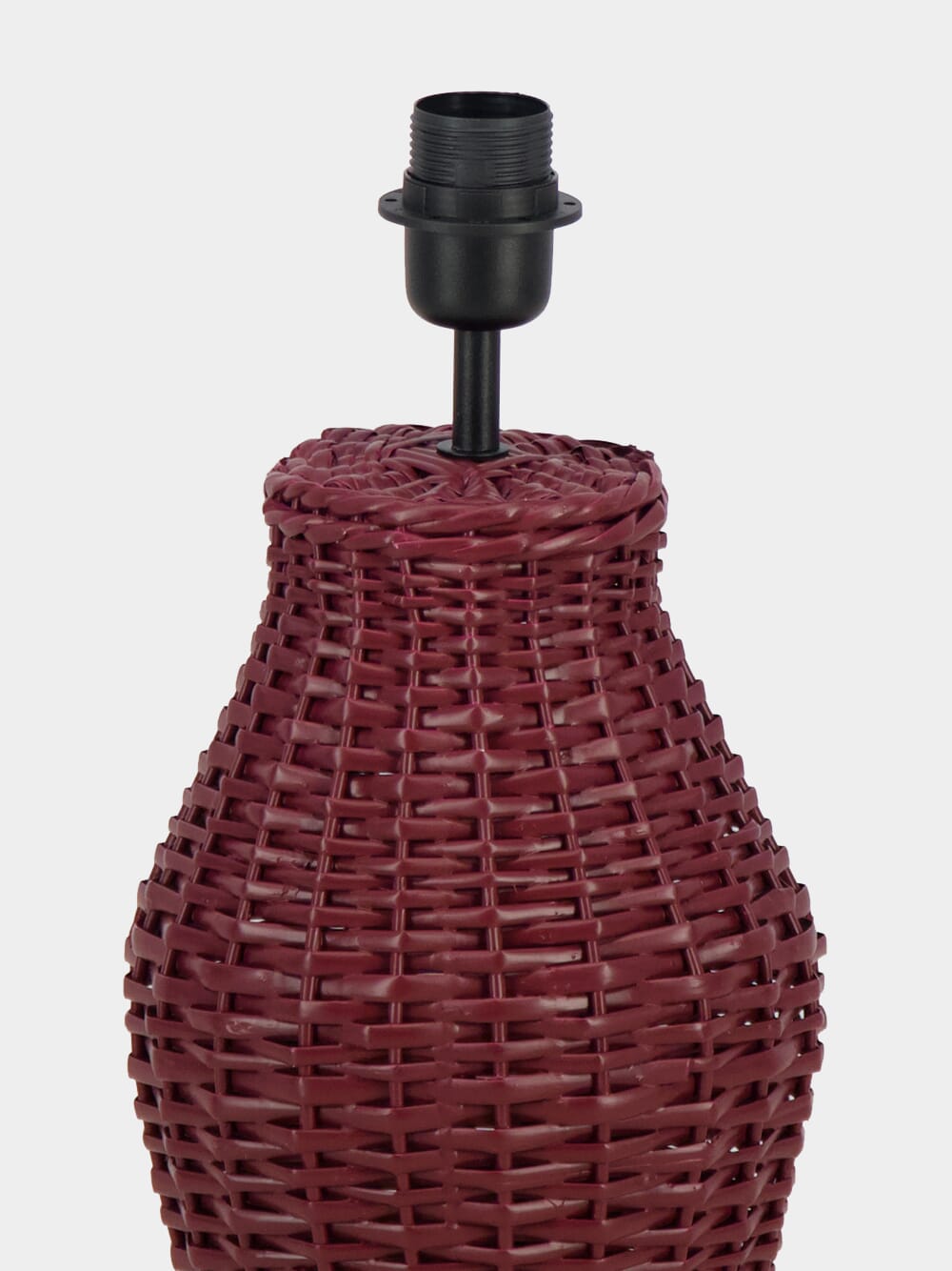 Handmade Furnas Bordeaux Wicker Lamp Base