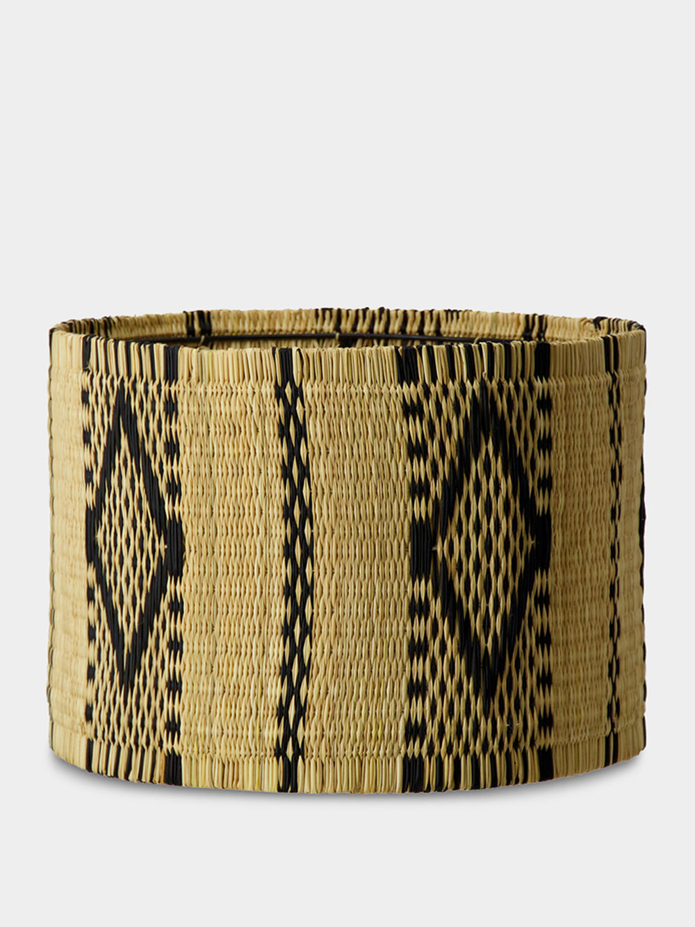 Handmade Coruche Natural and Black Reed Large Lampshade