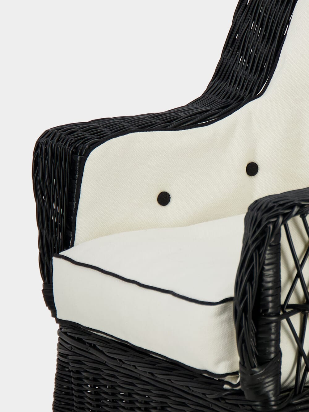 Furnas Ivory and Black Linen Seating Cushion