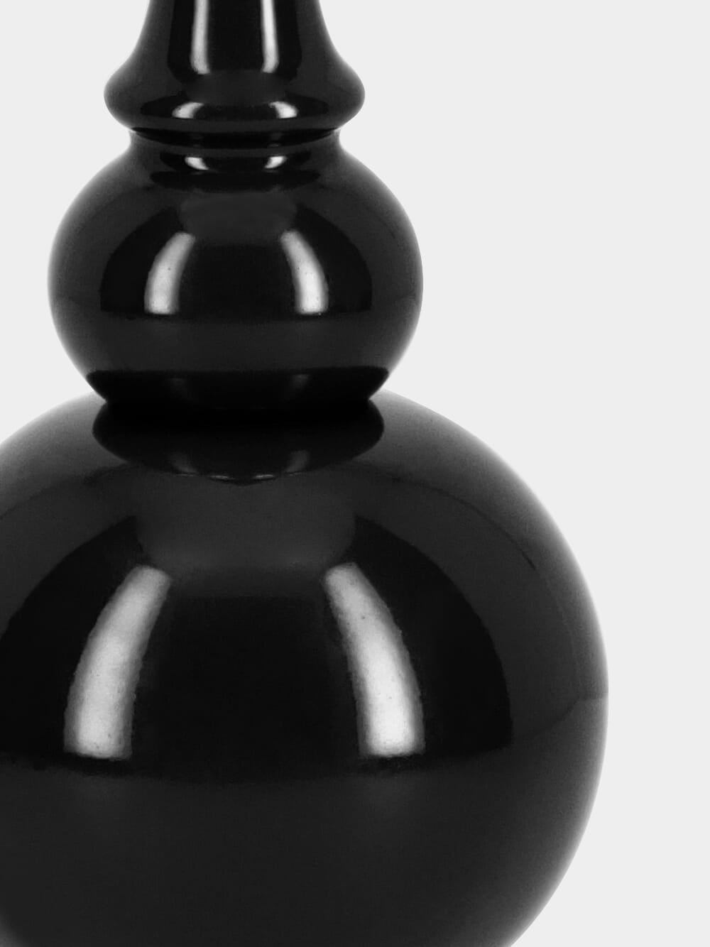 Sado Black Wood Lamp Base