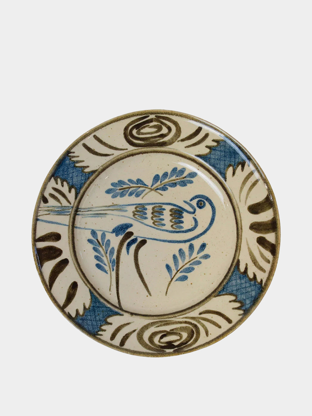 Hand-Painted Lusitano Bird Stoneware Dinner Plate