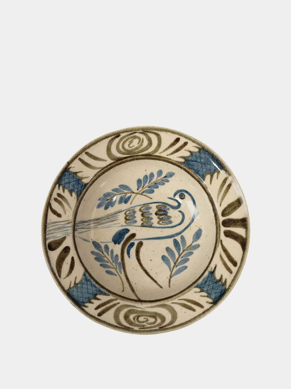 Hand-Painted Lusitano Bird Stoneware Soup Plate