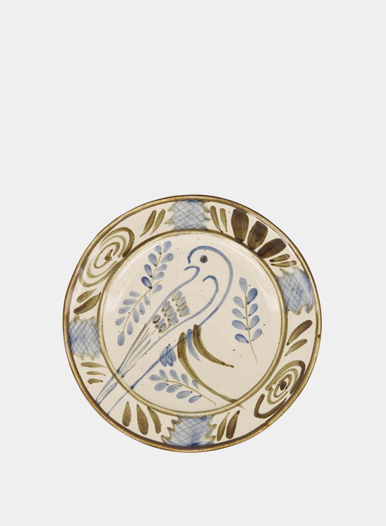 Hand-Painted Lusitano Bird Stoneware Dessert Plate