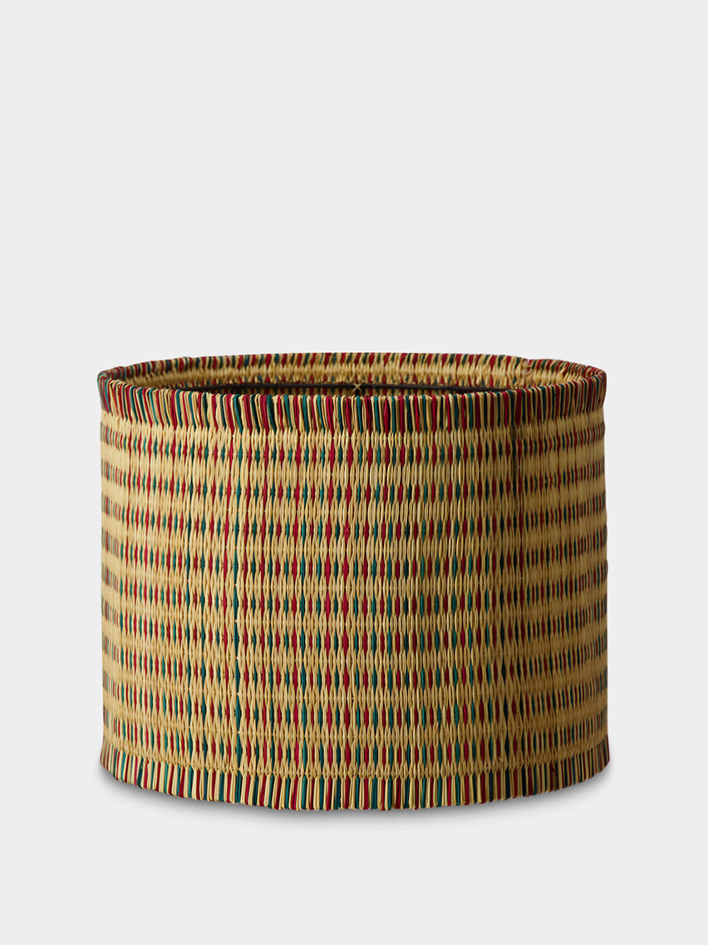 Handmade Coruche Natural, Red and Green Reed Small Lampshade