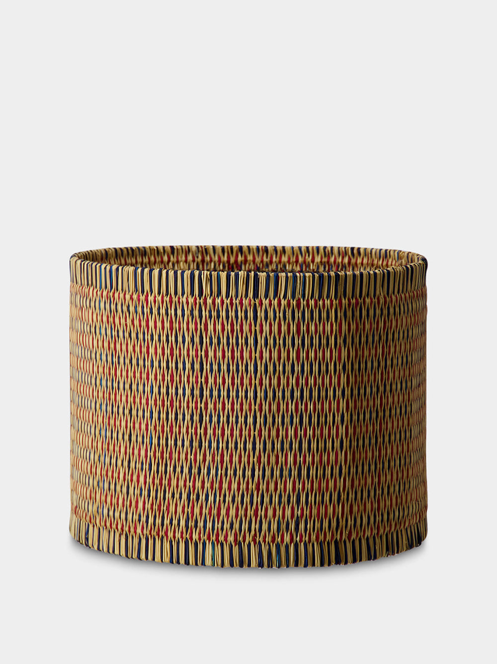Handmade Coruche Natural, Red and Blue Reed Small Lampshade