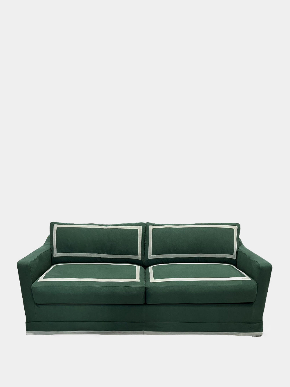 Luis Green Linen Three-Seater Sofa