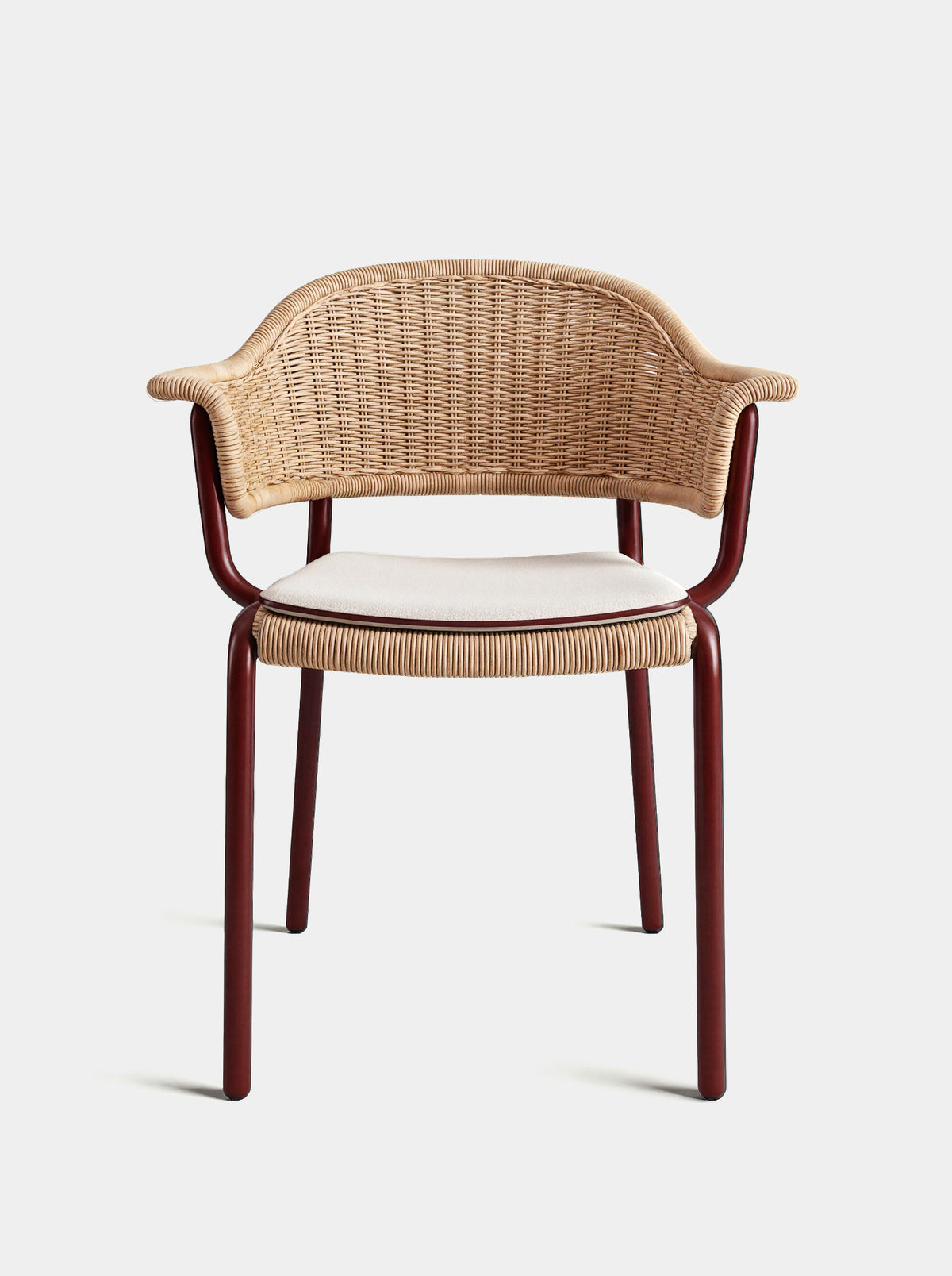 Carvalhal Bordeaux Metal and Handmade Wicker Dining Chair