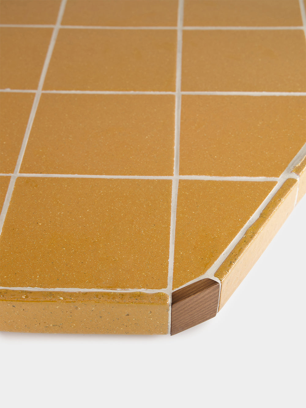 Lisboa Yellow Ceramic Tile and Ash Wood Coffee Table