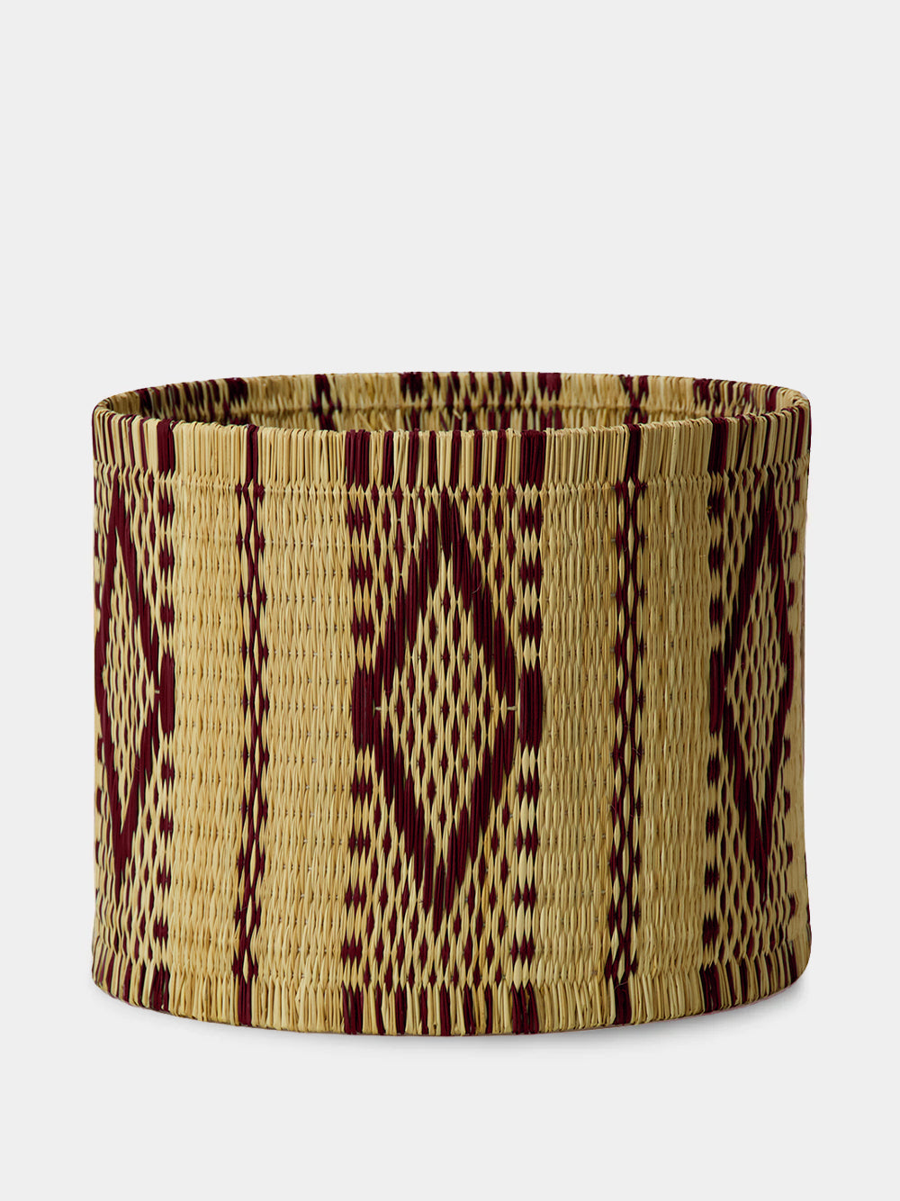 Handmade Coruche Natural and Bordeaux Reed Medium Lampshade