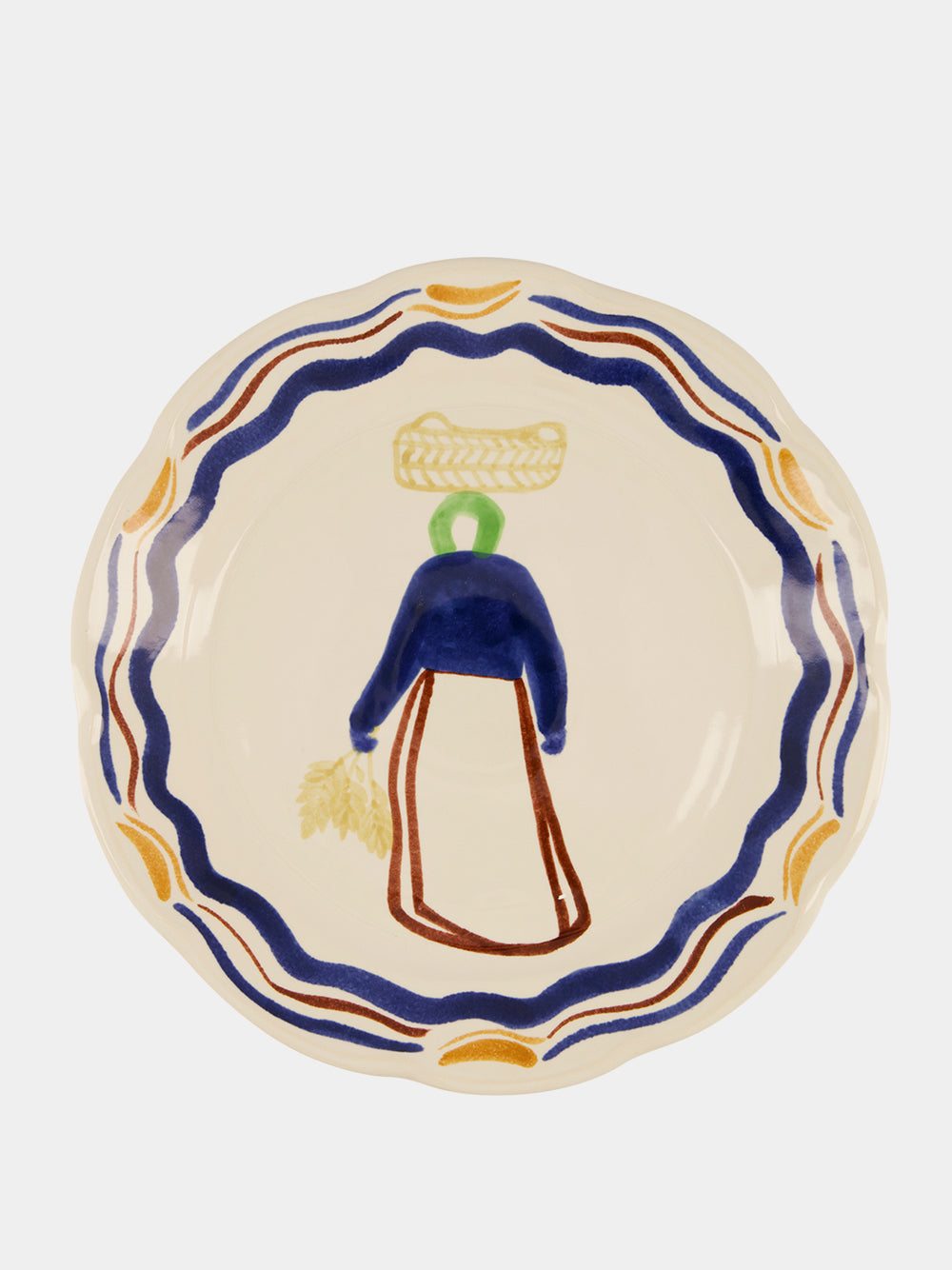 Hand-Painted Comporta The Harvester Stoneware Dinner Plate