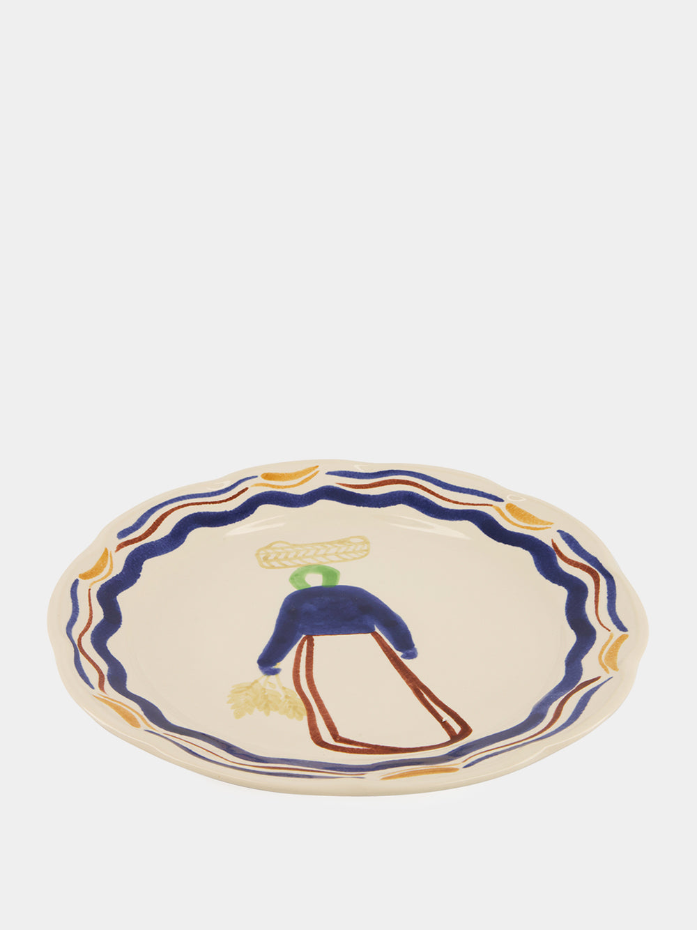 Hand-Painted Comporta The Harvester Stoneware Dinner Plate