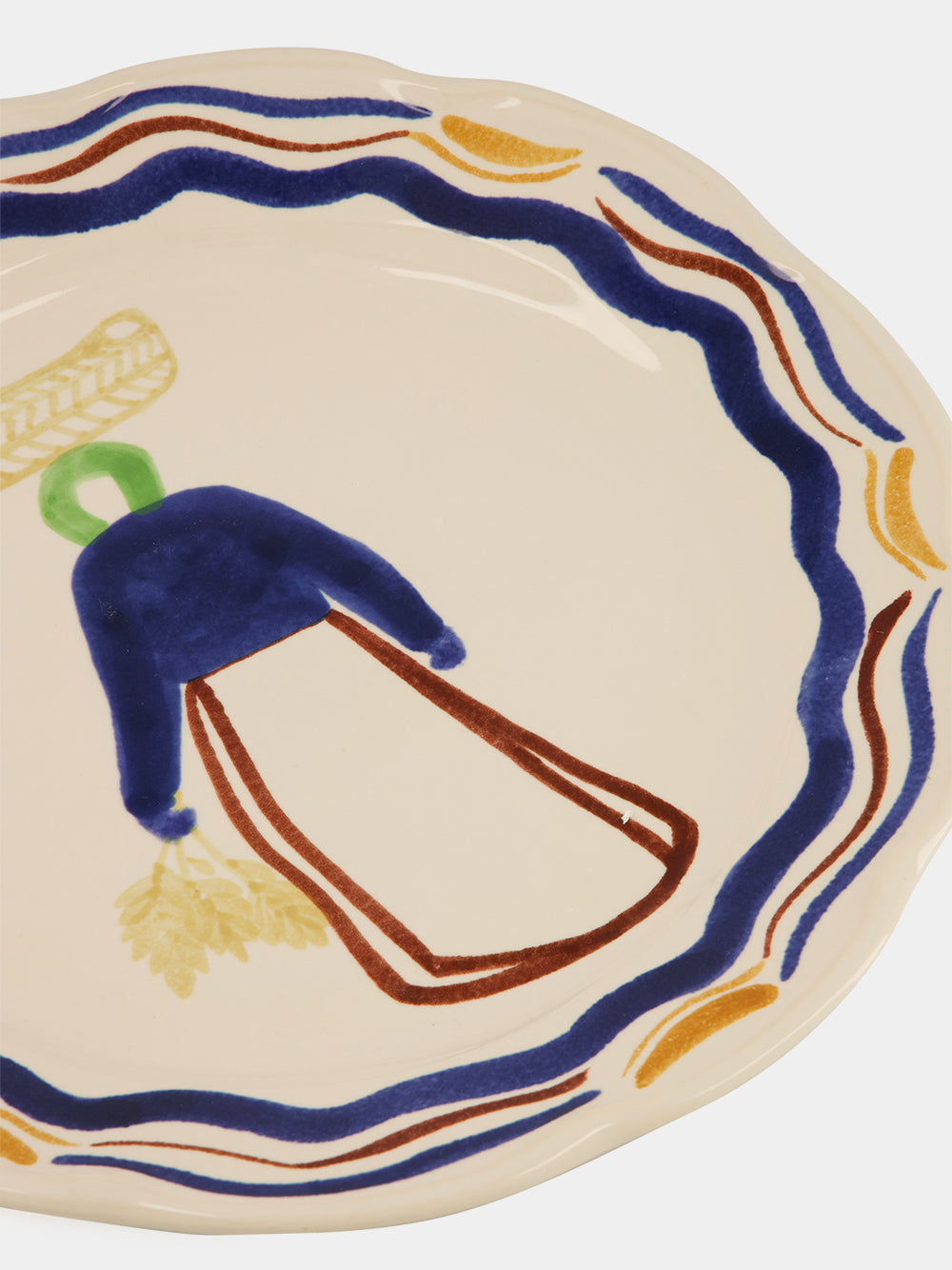 Hand-Painted Comporta The Harvester Stoneware Dinner Plate