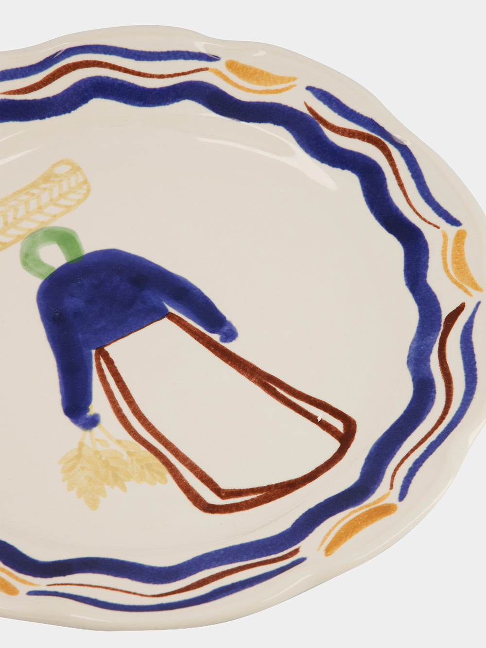 Hand-Painted Comporta The Harvester Stoneware Dinner Plate