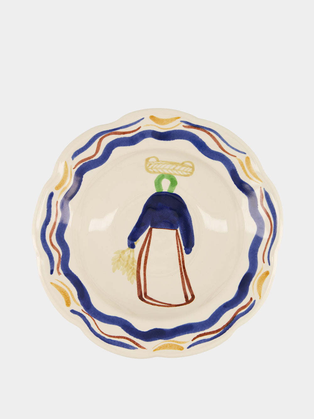 Hand-Painted Comporta The Harvester Stoneware Soup Plate