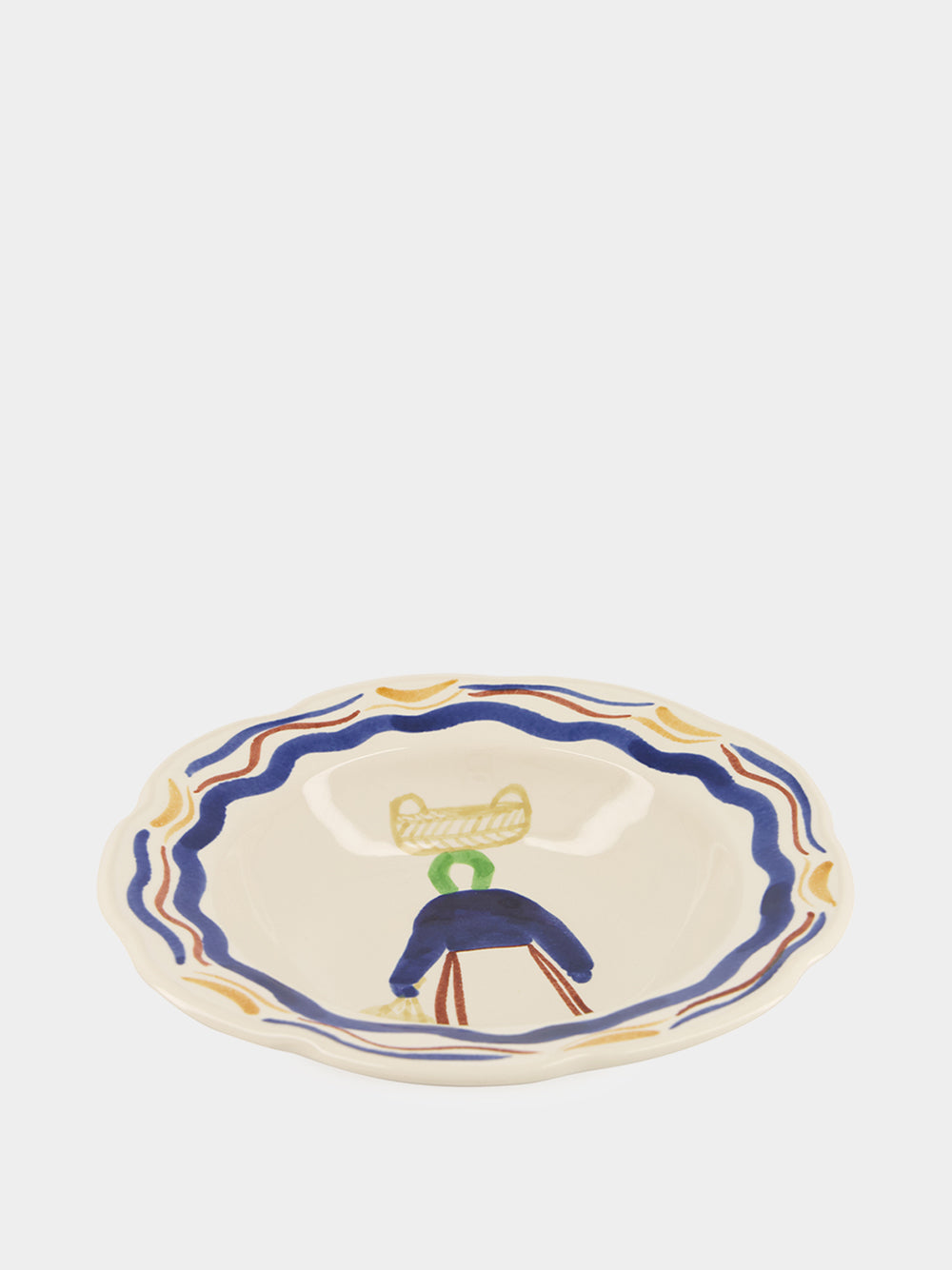 Hand-Painted Comporta The Harvester Stoneware Soup Plate