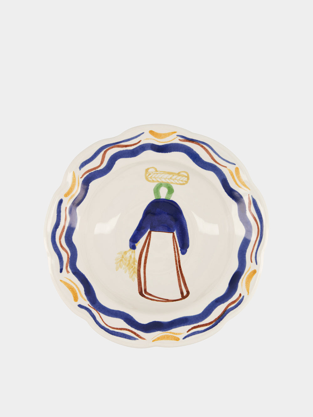 Hand-Painted Comporta The Harvester Stoneware Soup Plate