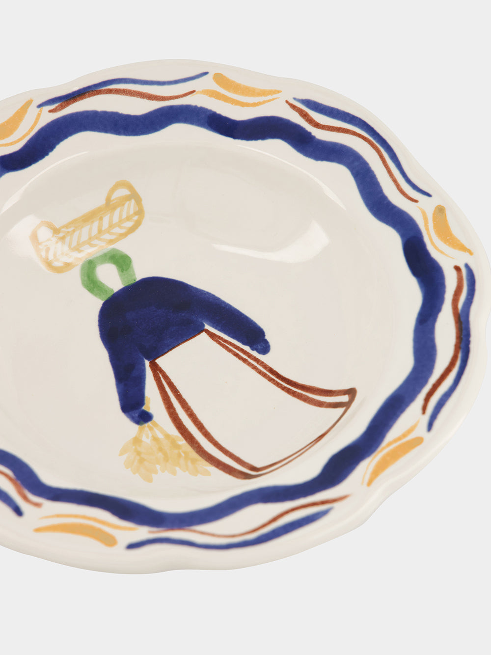 Hand-Painted Comporta The Harvester Stoneware Soup Plate