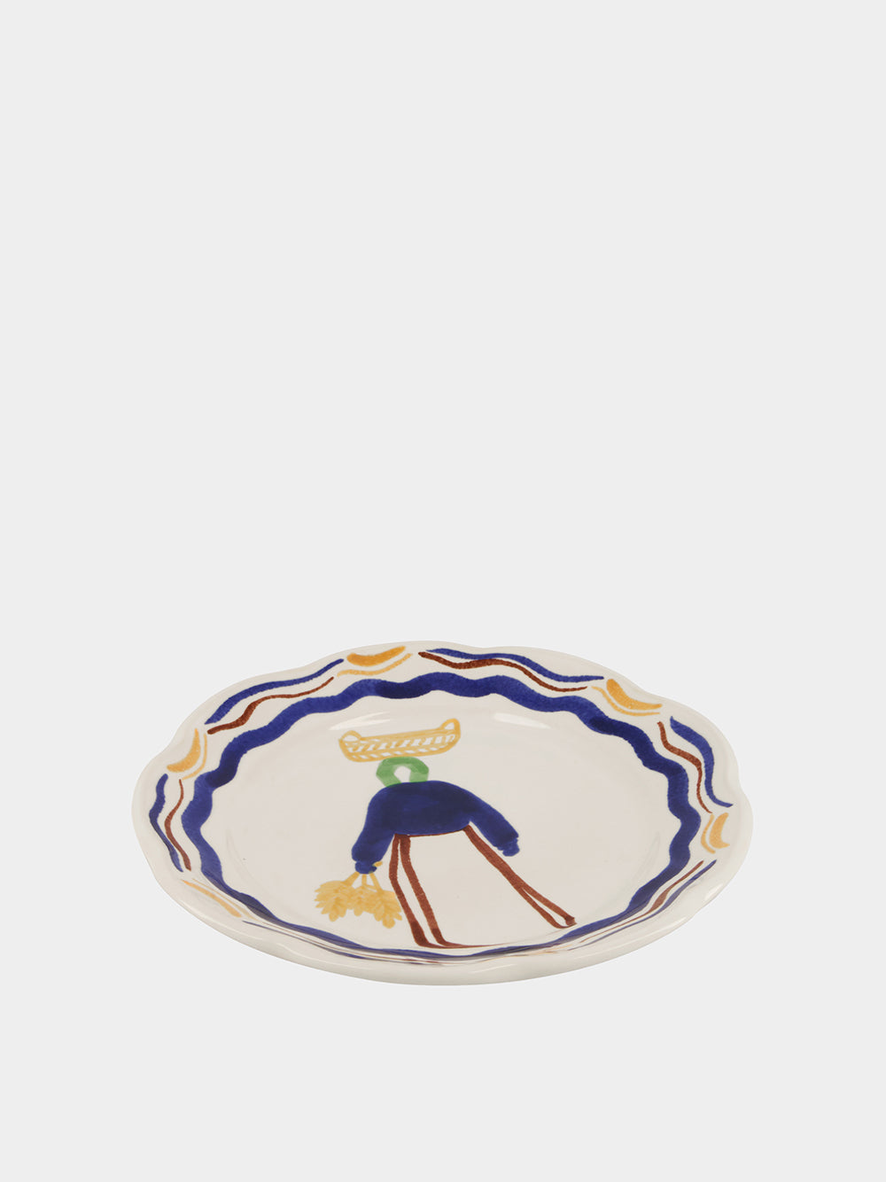 Hand-Painted Comporta The Harvester Stoneware Dessert Plate
