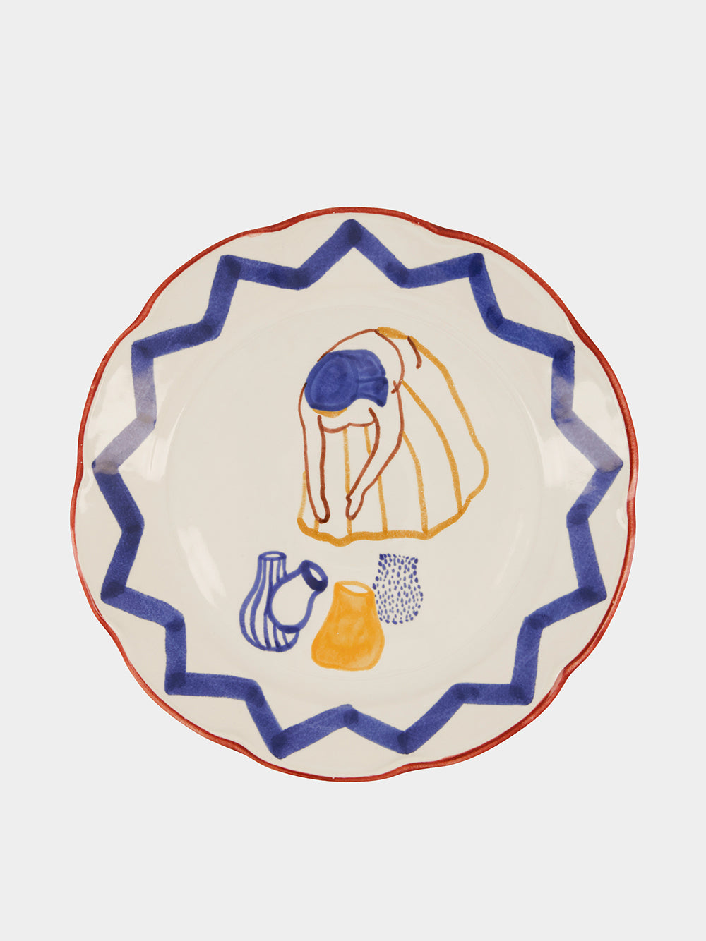 Hand-Painted Comporta The Water Carrier Stoneware Dinner Plate