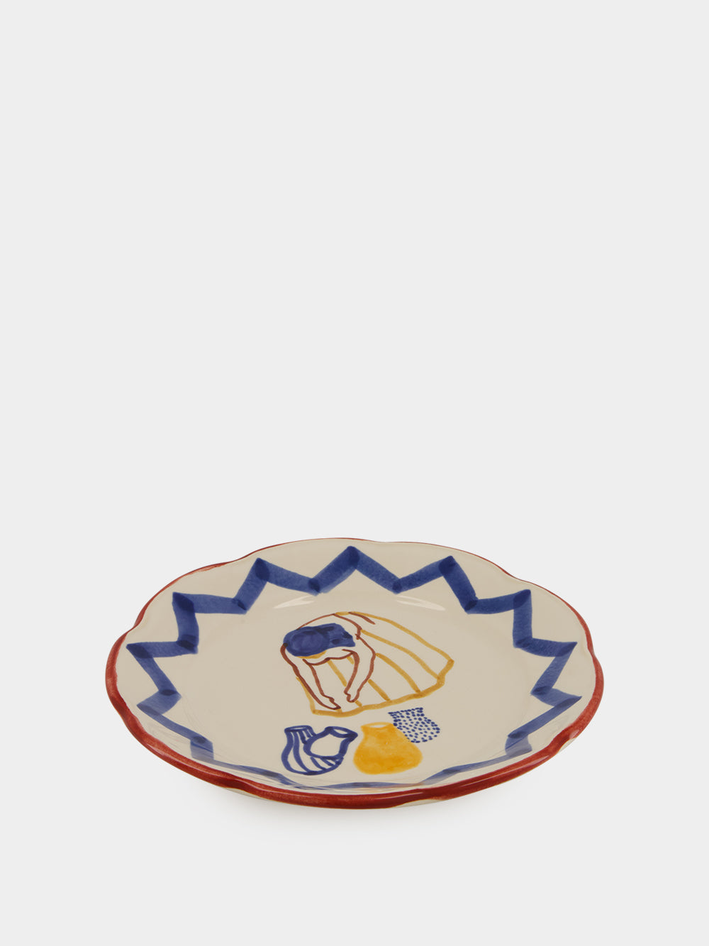Hand-Painted Comporta The Water Carrier Stoneware Soup Plate