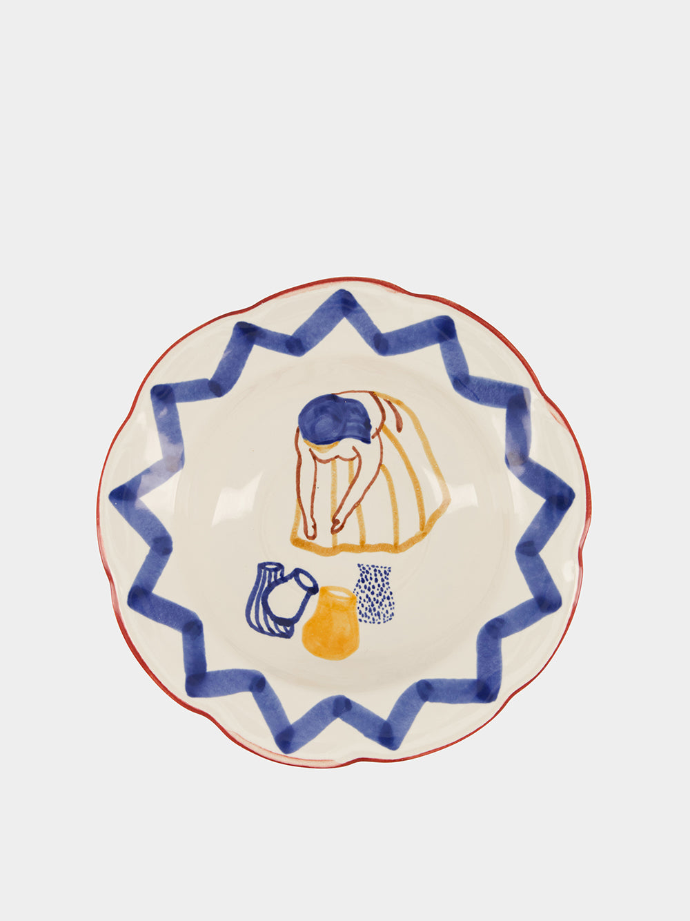 Hand-Painted Comporta The Water Carrier Stoneware Soup Plate