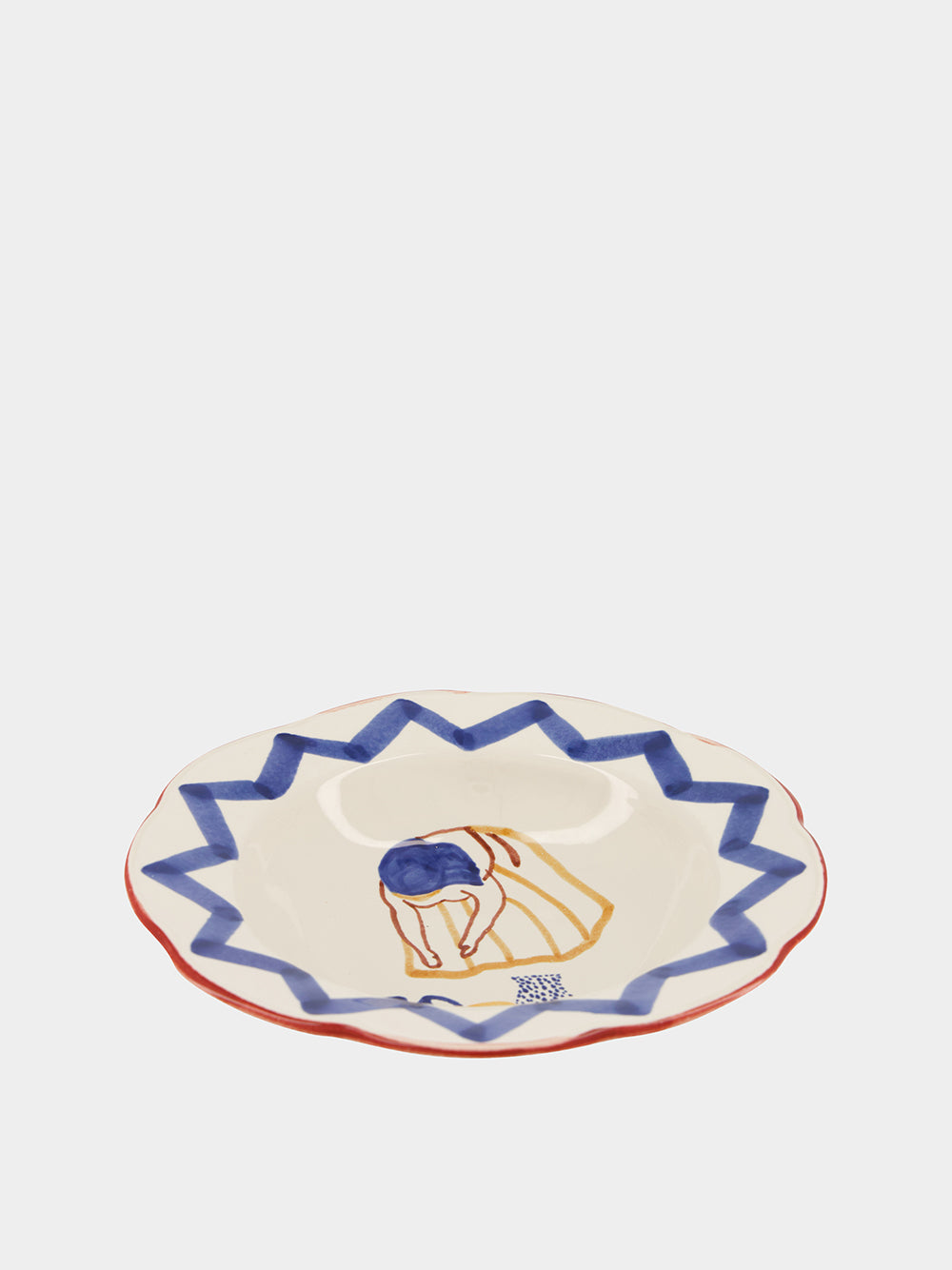 Hand-Painted Comporta The Water Carrier Stoneware Soup Plate