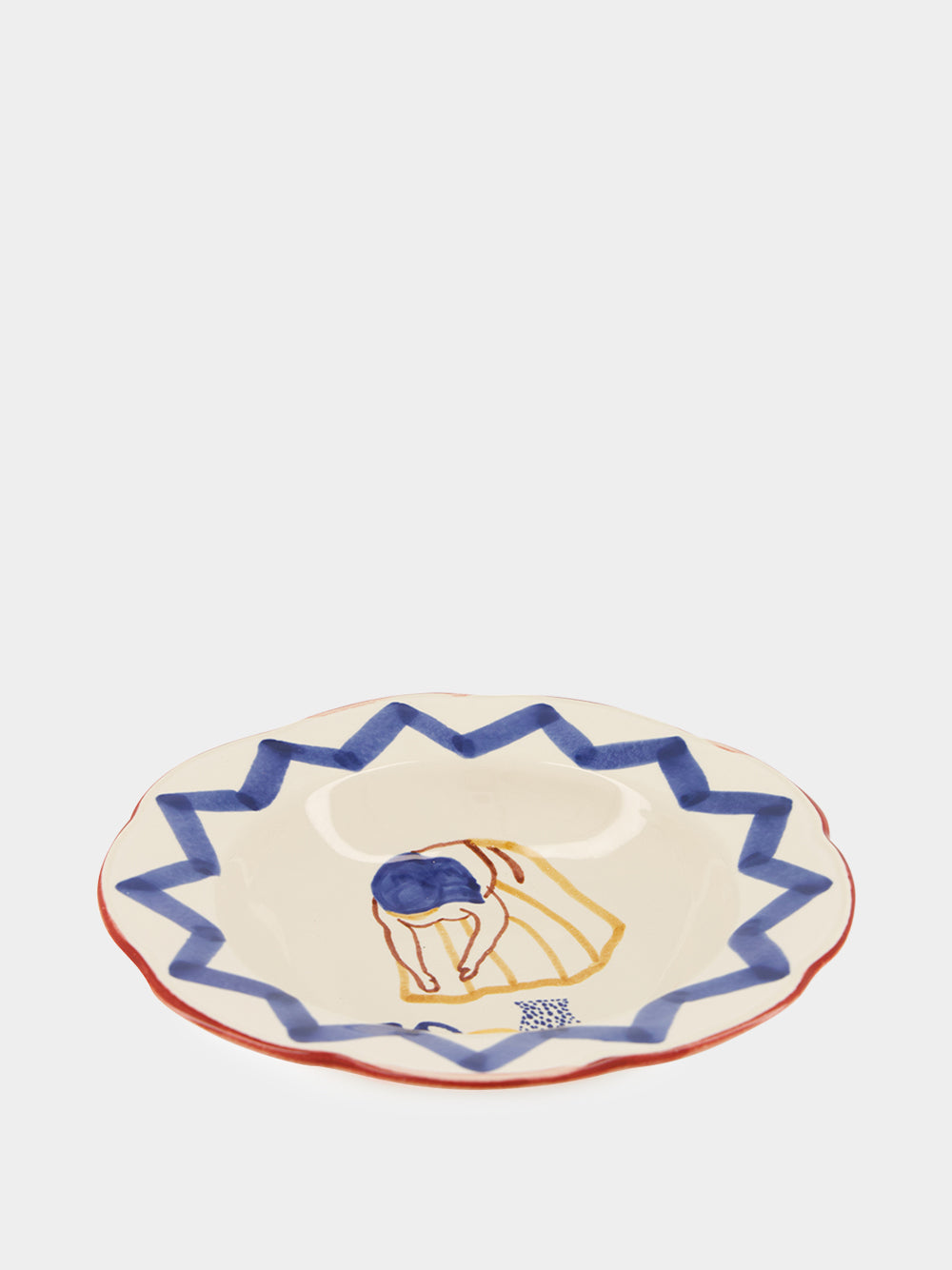 Hand-Painted Comporta The Water Carrier Stoneware Dessert Plate