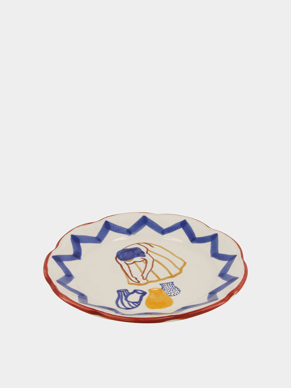 Hand-Painted Comporta The Water Carrier Stoneware Dessert Plate