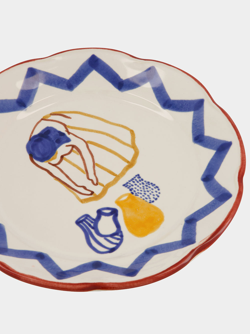 Hand-Painted Comporta The Water Carrier Stoneware Dessert Plate