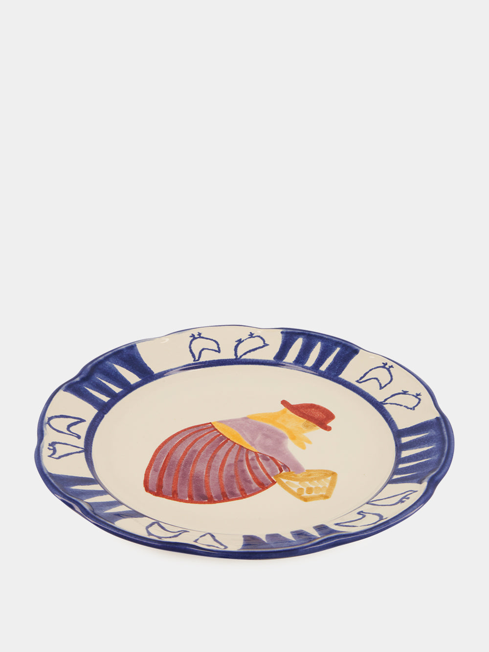 Hand-Painted Comporta The Farmer Stoneware Dinner Plate