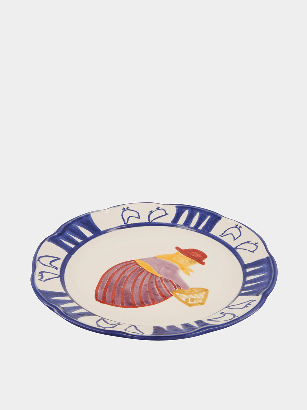 Hand-Painted Comporta The Farmer Stoneware Dinner Plate