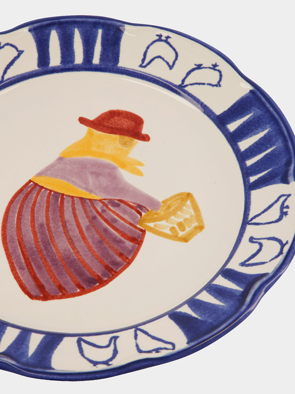 Hand-Painted Comporta The Farmer Stoneware Dinner Plate