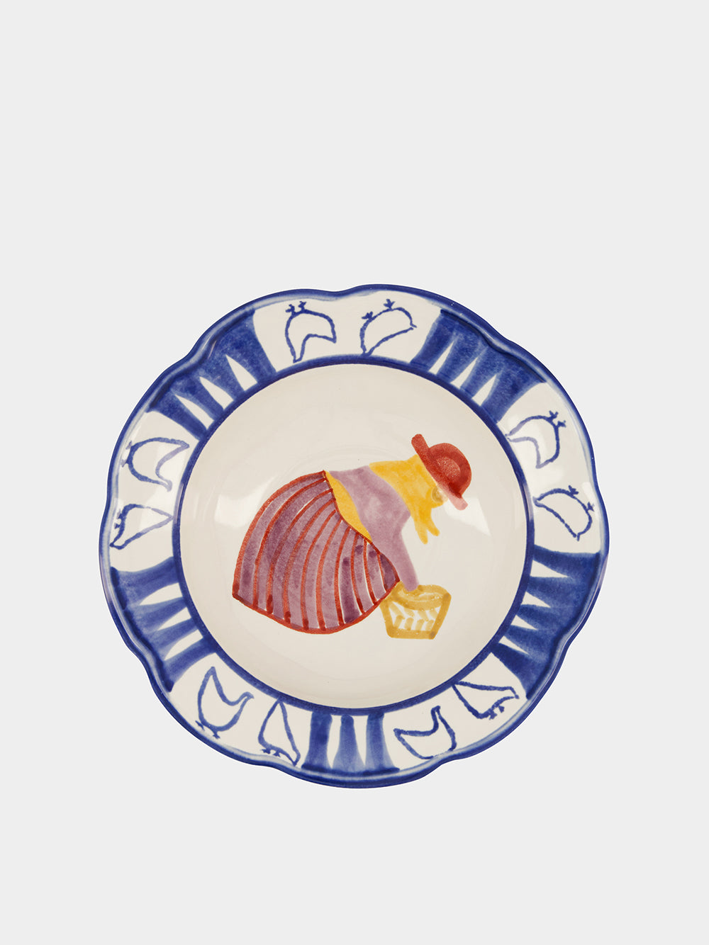 Hand-Painted Comporta The Farmer Stoneware Soup Plate