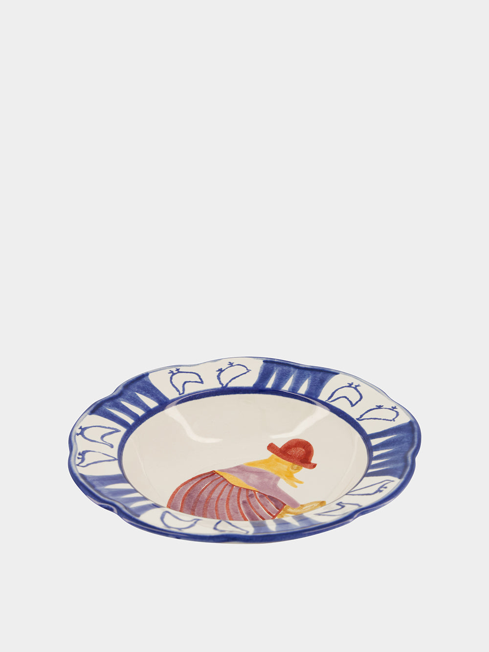 Hand-Painted Comporta The Farmer Stoneware Soup Plate