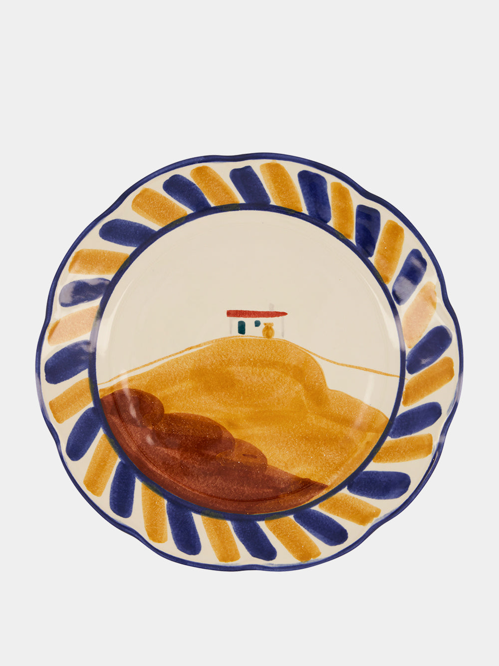 Hand-Painted Comporta House Stoneware Dinner Plate