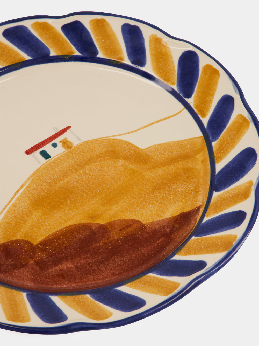 Hand-Painted Comporta House Stoneware Dinner Plate