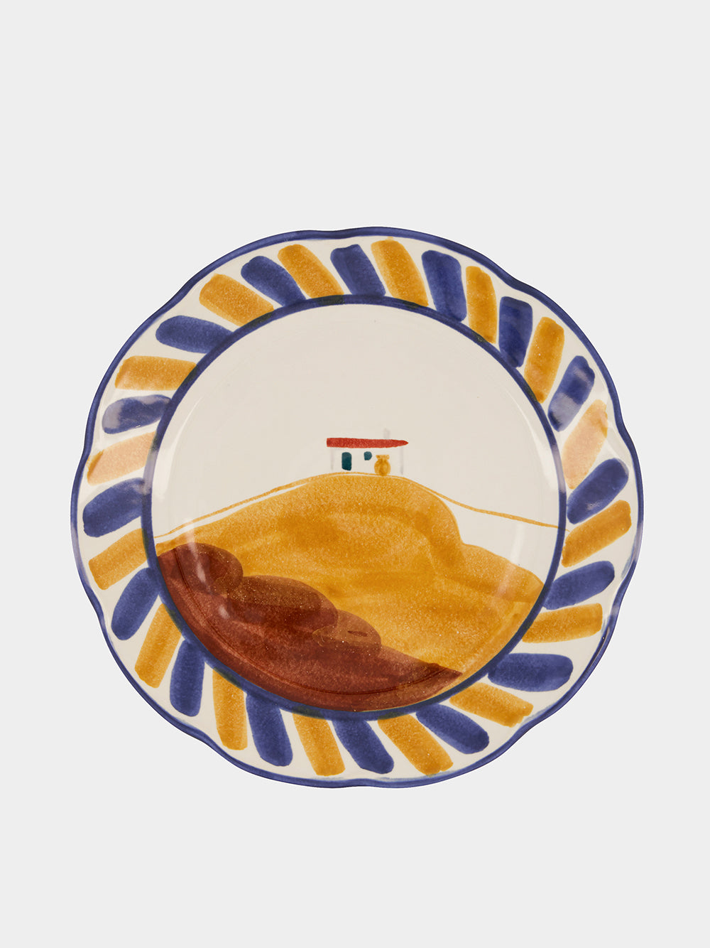 Hand-Painted Comporta House Stoneware Dinner Plate