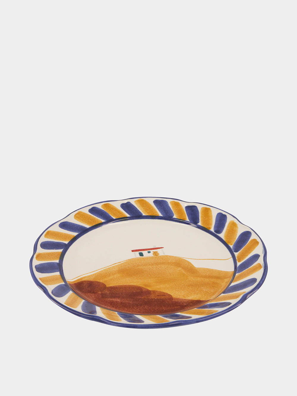 Hand-Painted Comporta House Stoneware Dinner Plate