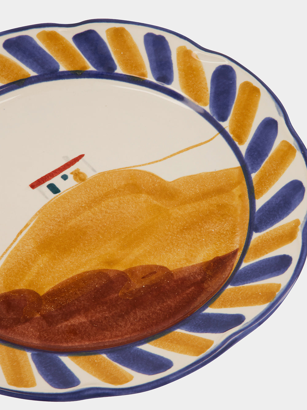 Hand-Painted Comporta House Stoneware Dinner Plate