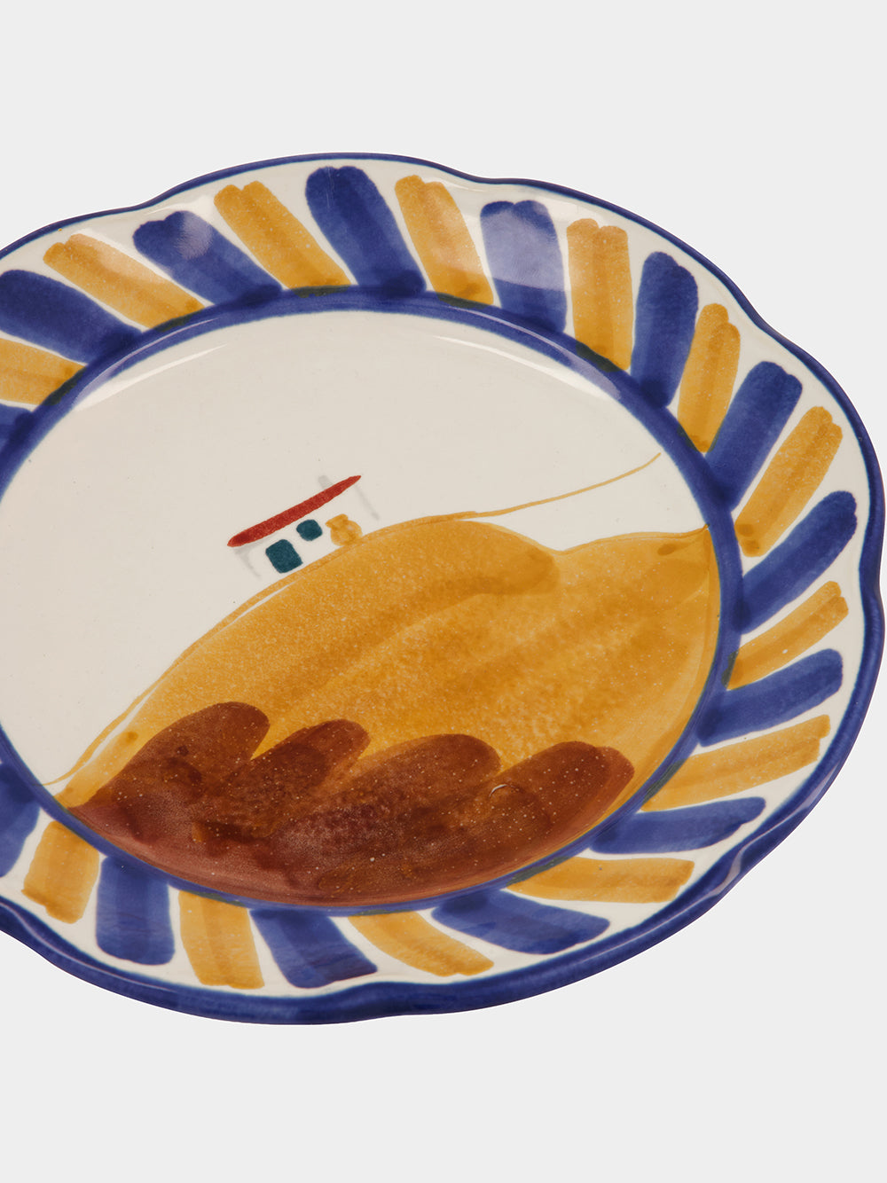 Hand-Painted Comporta House Stoneware Dessert Plate