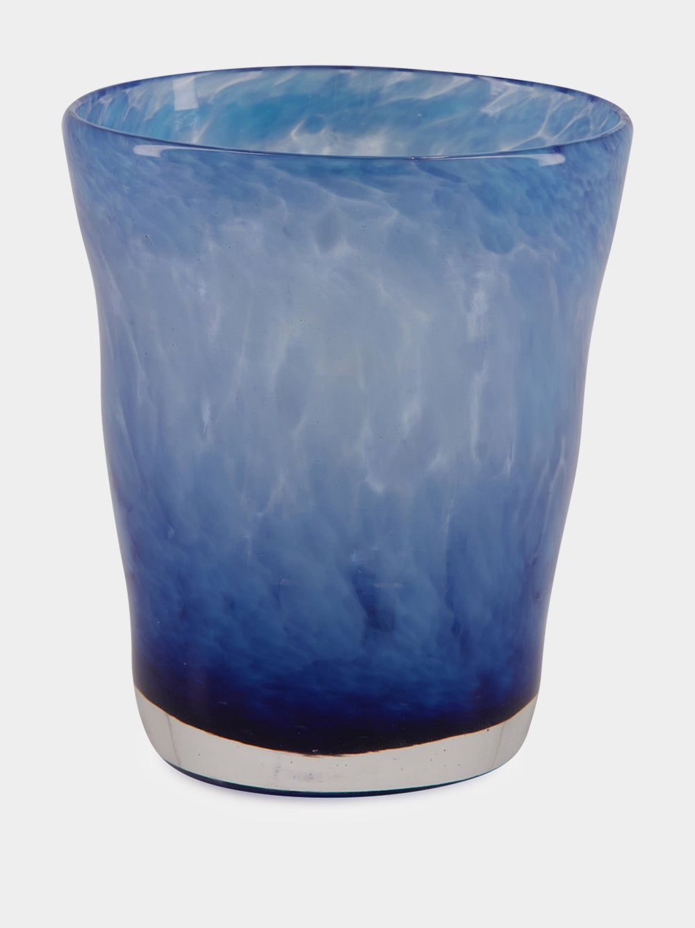 Handblown Avis Blue Glass Tumbler